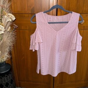 Dusty Mauve Cold Shoulder Top